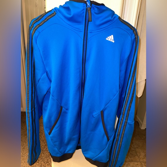 Adidas Climalite Men’s Zip Up Hooded Jacket w/ Pockets‎ size Medium - Picture 1 of 4